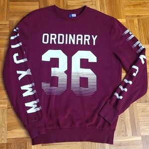 H&M Men's Crewneck Long Sleeve Purple Sweater, S